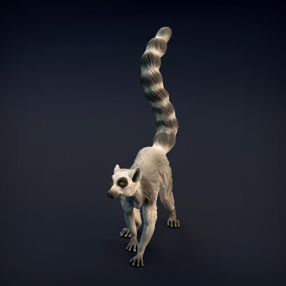 Produktfoto Tierfigur Animal Den Miniatures 7: Wildtier Tierfigur: Katta (Ringelschwanzlemur) (22_01_03)