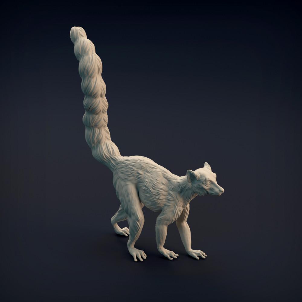 Produktfoto Tierfigur Animal Den Miniatures 8: Wildtier Tierfigur: Katta (Ringelschwanzlemur) (22_01_03)