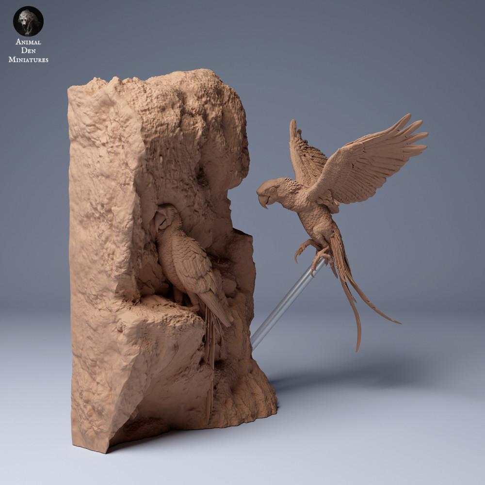 Produktfoto Tierfigur Animal Den Miniatures 1: Dschungel Tierfigur: Hellrote Aras (24_04_09)