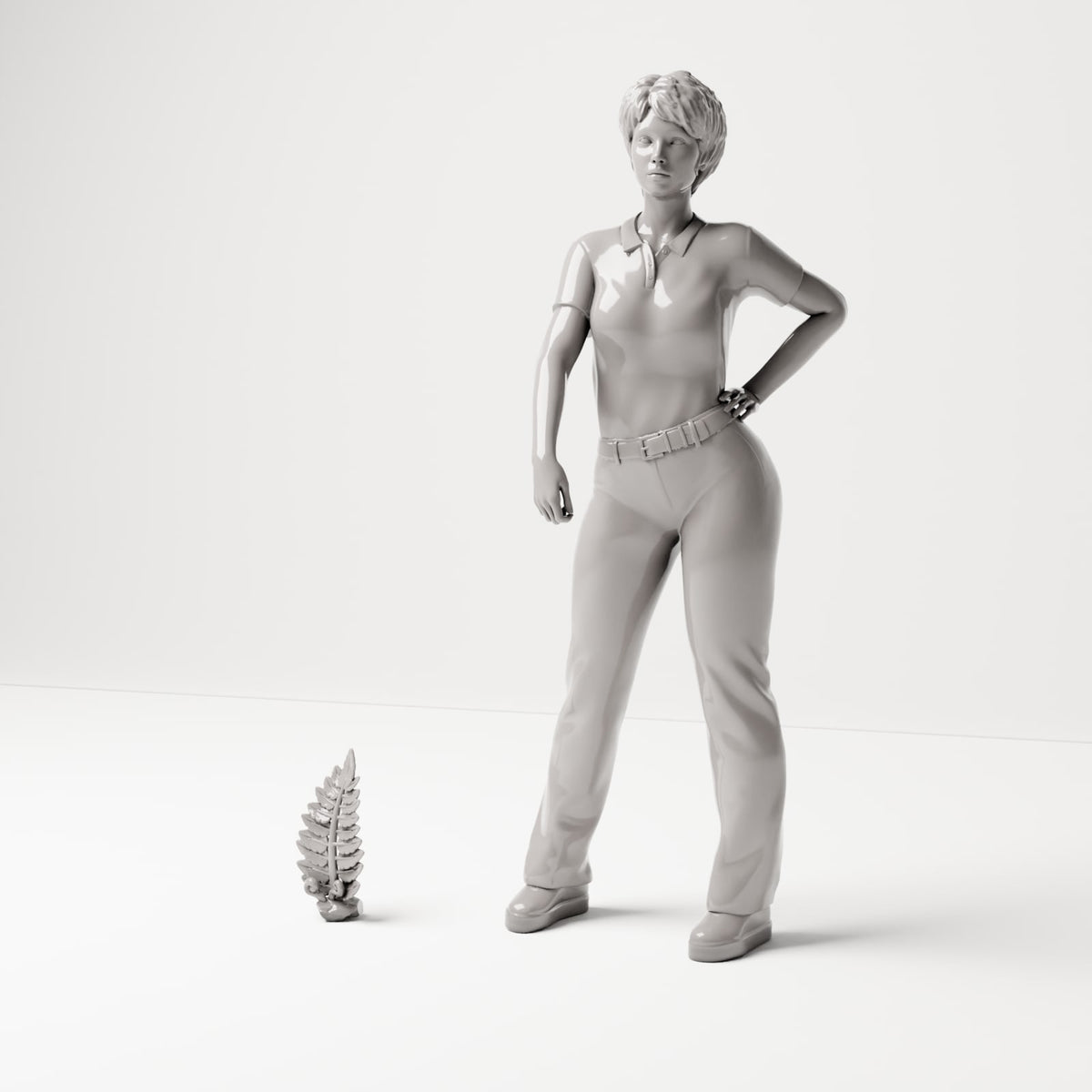 MyPortal Studios, Pflanzen und Gewächse: 10 Farne, Modell 59: mit menschlicher Figur als Größenvergleich im Maßstab 1:35