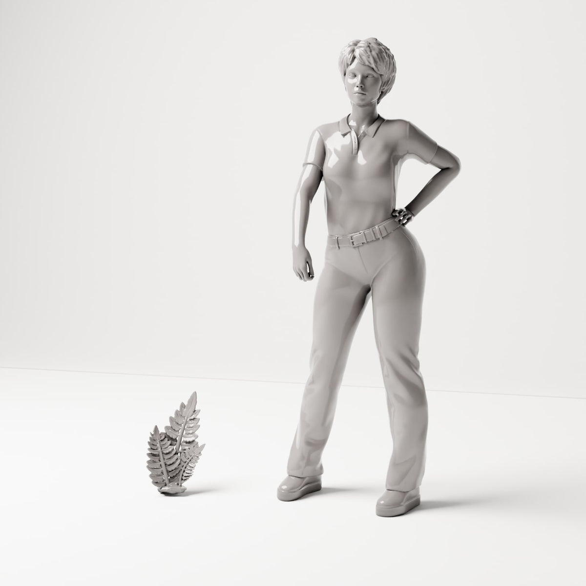 MyPortal Studios, Pflanzen und Gewächse: 10 Farne, Modell 65: mit menschlicher Figur als Größenvergleich im Maßstab 1:35