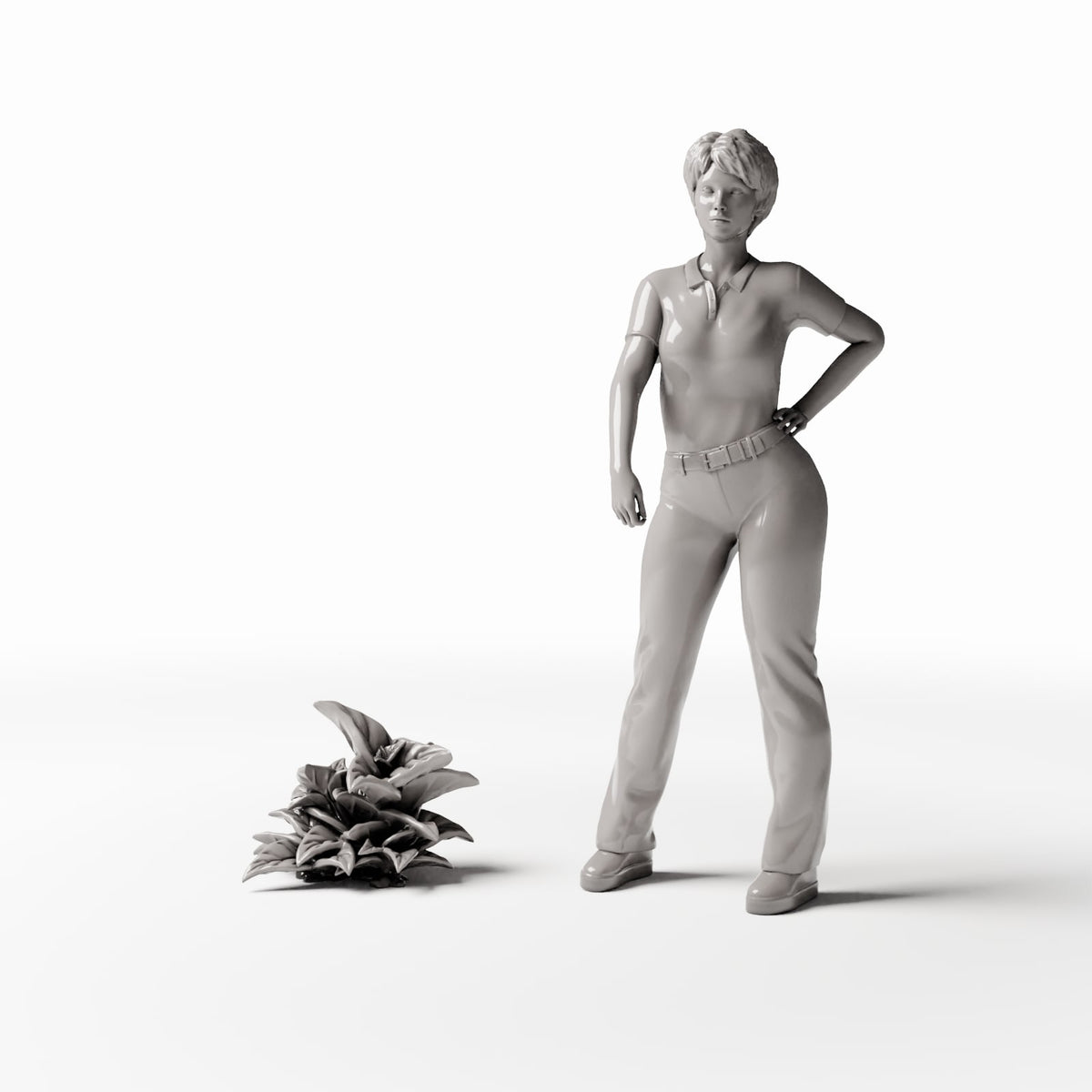 MyPortal Studios, Pflanzen und Gewächse: 9 Bodendecker, Modell 525: mit menschlicher Figur als Größenvergleich im Maßstab 1:35