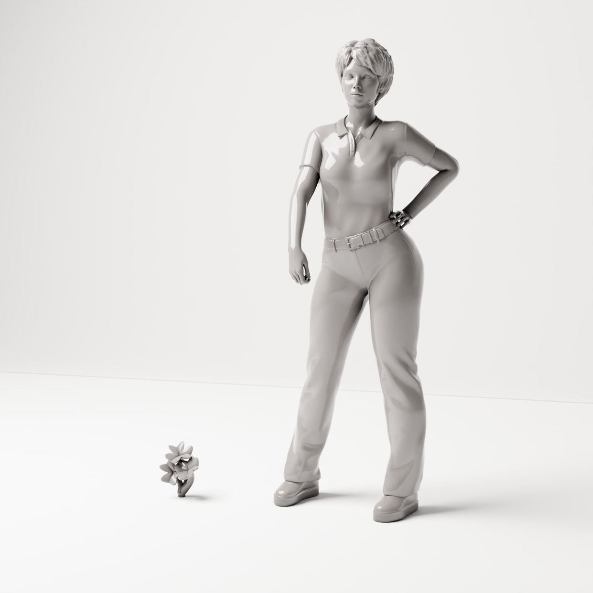 MyPortal Studios, Pflanzen und Gewächse: 8 Klee Pflanzen - vierblättriger Glücksklee, Modell 69: mit menschlicher Figur als Größenvergleich im Maßstab 1:35