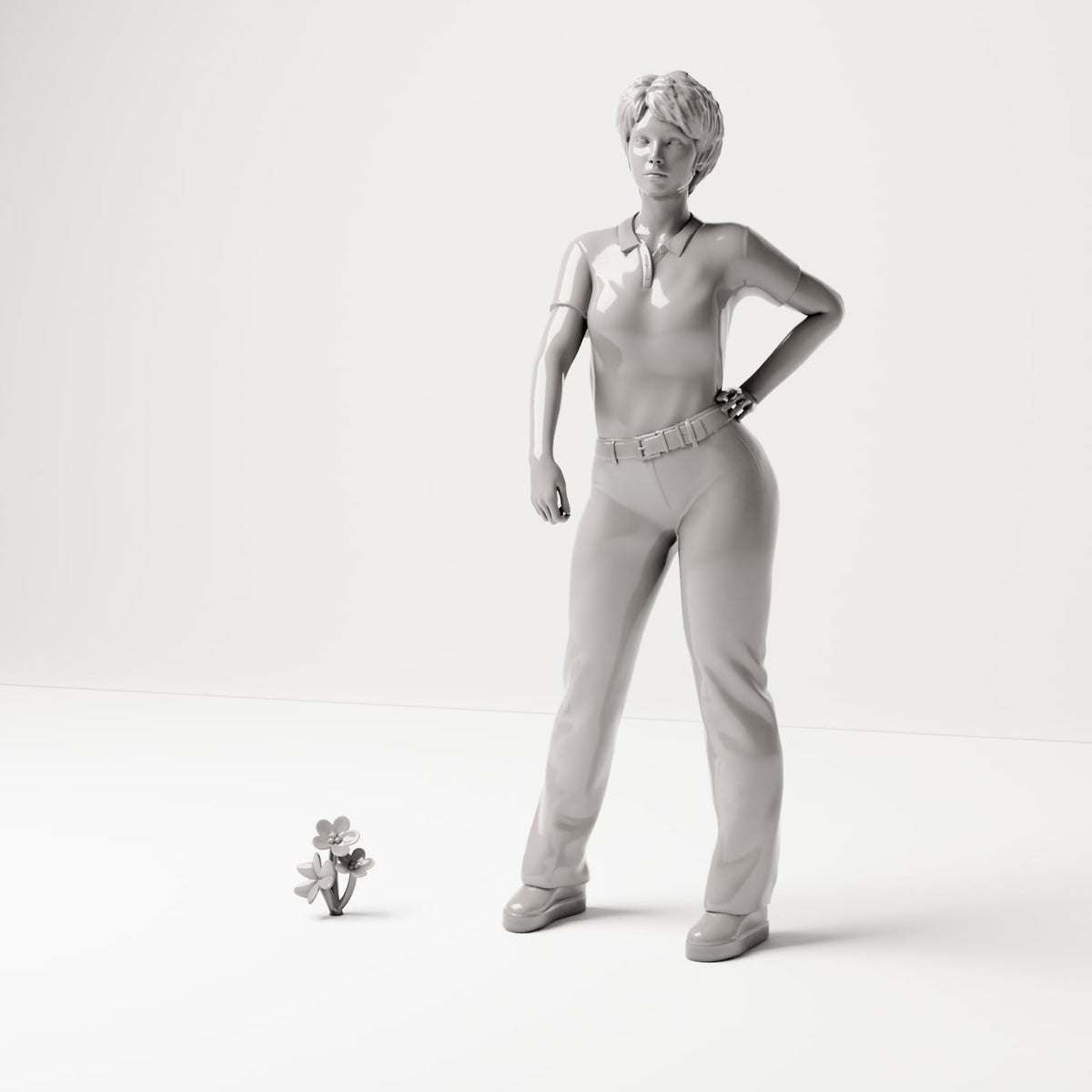 MyPortal Studios, Pflanzen und Gewächse: 8 Klee Pflanzen - vierblättriger Glücksklee, Modell 70: mit menschlicher Figur als Größenvergleich im Maßstab 1:35