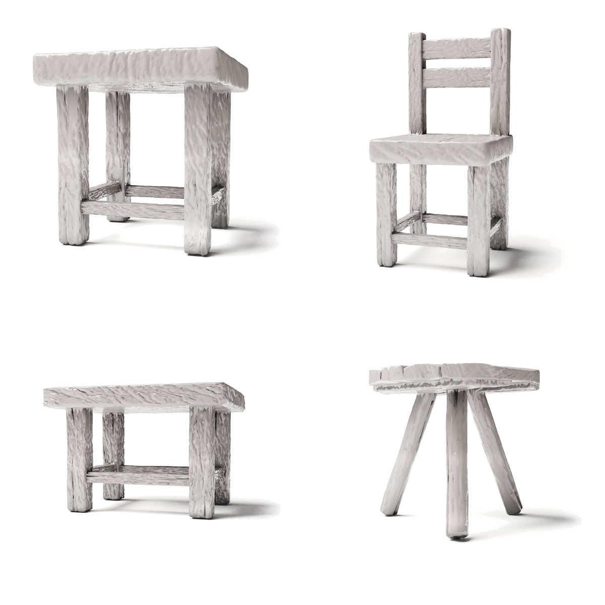 MyPortal Studios Set 43: Möbel und Inventar: 4 Hocker und Stühle (Ref. 43D)