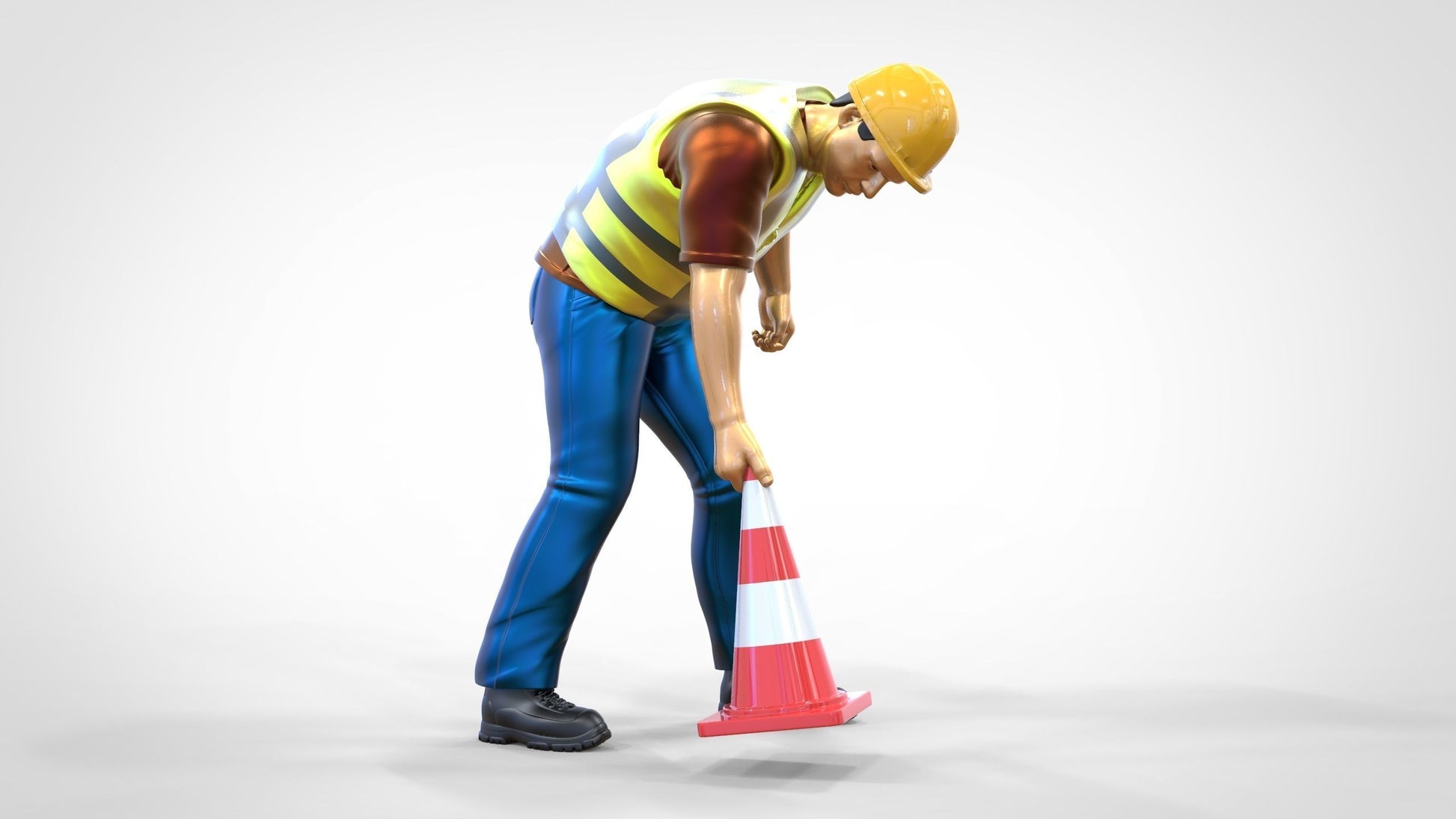 Produktfoto  0: Streckenposten oder Arbeiter: Absicherung mit Pylonen