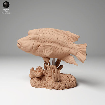 Produktová fotografie figurky zvířete Animal Den Miniatures 1: figurka mořského živočicha: pyskoun vlnkovaný (24_06_07)