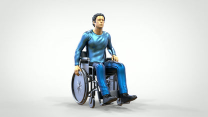 Foto do produto de modelismo diorama 0: Homem em cadeira de rodas – Figura em roupa casual (Ref. Nr. 452)