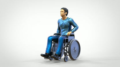 Foto do produto de modelismo diorama 0: Homem em cadeira de rodas – Figura em roupa casual (Ref. Nr. 452)