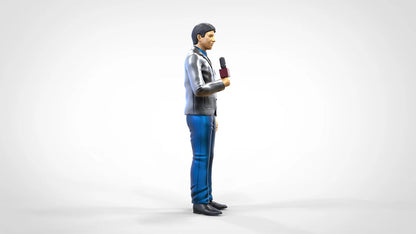 Produktfoto Diorama und Modellbau Miniatur Figur: Reporter Team - Reporter mit Mikro