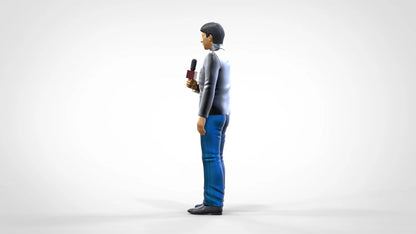Produktfoto Diorama und Modellbau Miniatur Figur: Reporter Team - Reporter mit Mikro