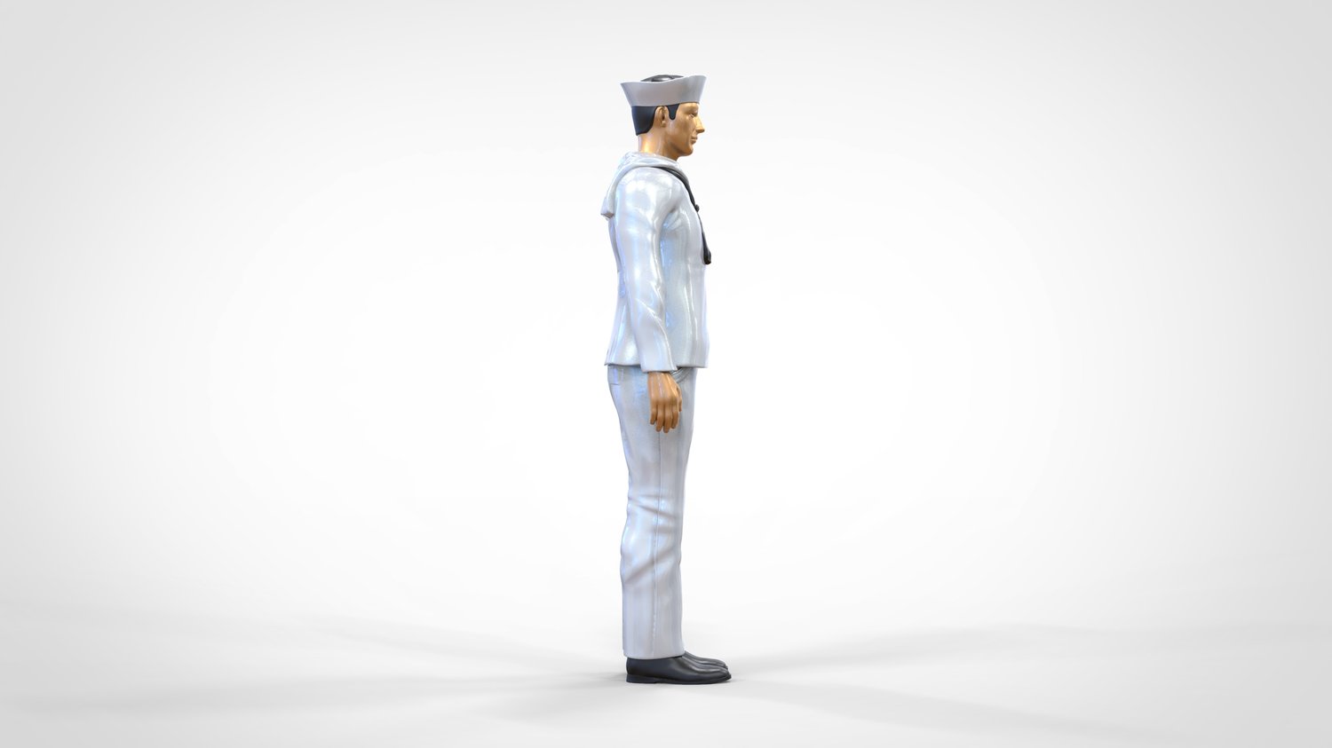 Produktfoto  0: Matrose männlich: Seemann in Uniform steht in Position
