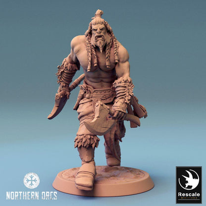 Φωτογραφία προϊόντος Tabletop 28mm Lord of the Print (LotP) 0: Tabletop Μινιατούρα: Ορκ Πολεμιστής με τσεκούρι και γάντζο, Ορκ Μπερσέρκερ, Πολεμιστής με τσεκούρι σε προχώρηση (24_04_H5)