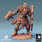 Zdjęcie produktu Tabletop 28mm Lord of the Print (LotP) 0: Miniatura Tabletop: Ork Wojownik, noszący tarczę z wielką tarczą i maczugą, walczący w zwarciu, Ork noszący tarczę (24_04_I1)