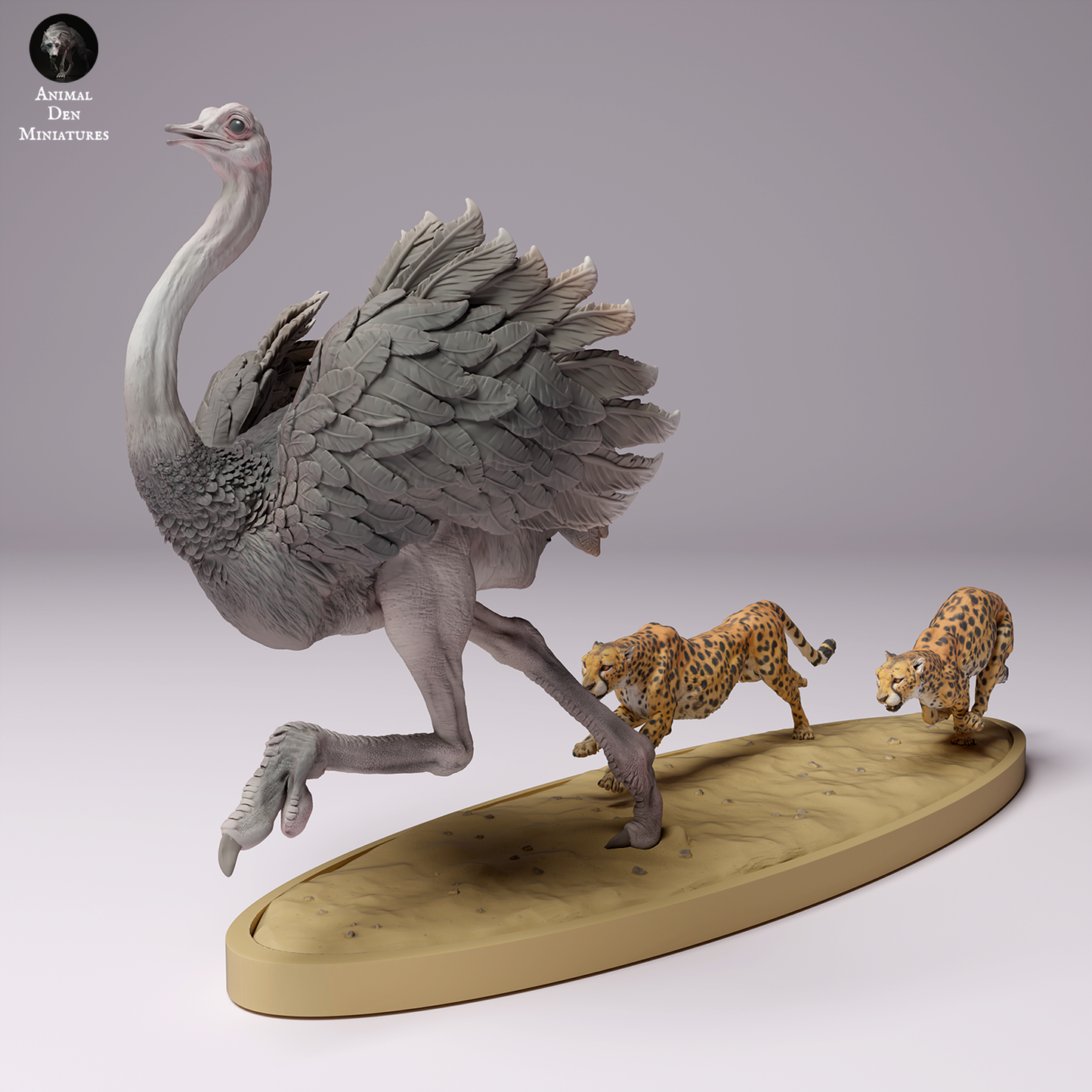 Produktfoto Tier Figur Diorama, Modellbau: 0: Gepard jagt Vogel-Strauß: Tiere aus Afrika