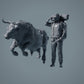 Φάρμα Ζώο Μινιατούρα: Ταύρος οργισμένος - Red Devon Bull (a034)