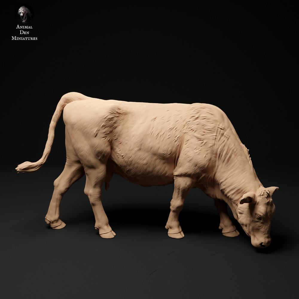 Zdjęcie produktu figurki zwierzęcej Animal Den Miniatures 0: Figurka zwierzęca z gospodarstwa: krowa rasy Red-Devon - pasąca się (24_01_65)