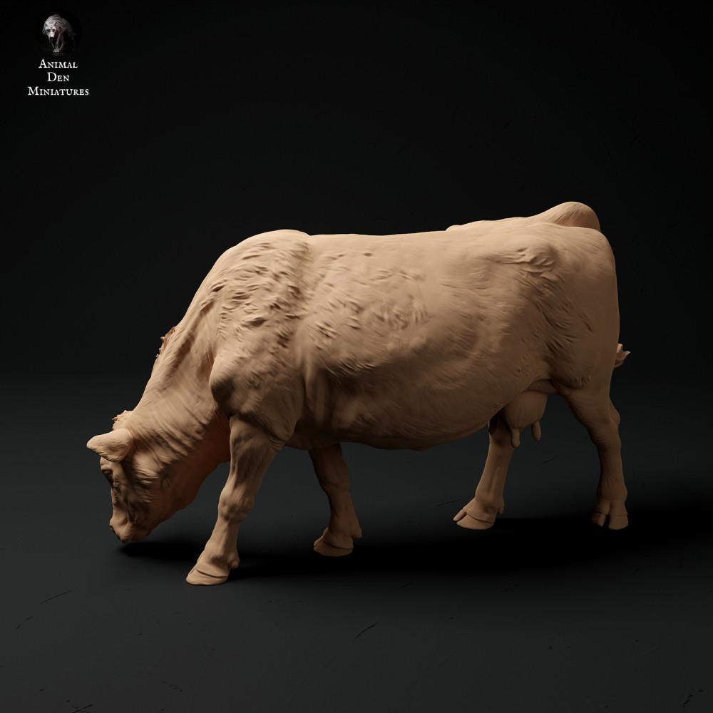 Zdjęcie produktu figurki zwierzęcej Animal Den Miniatures 1: Figurka zwierzęca z gospodarstwa: krowa rasy Red Devon - pasąca się (24_01_65)