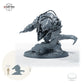 Goblin-Bulettenreiter im Angriff – Saddle: Größenvergleich, ca. 48 mm Gesamthöhe inklusive Base und höchstem Teil, mit 32-mm-Referenzfigur.