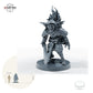 Goblin-Schwertkämpfer – A: Größenvergleich, ca. 43 mm Gesamthöhe inklusive Base und höchstem Teil, mit 32-mm-Referenzfigur.