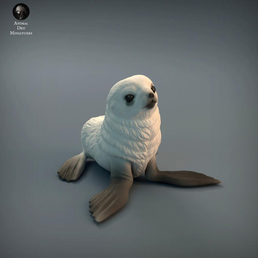 Zdjęcie produktu figurki zwierzęcej Animal Den Miniatures 2: morskie zwierzę - figurka młodej foki (22_01_02)