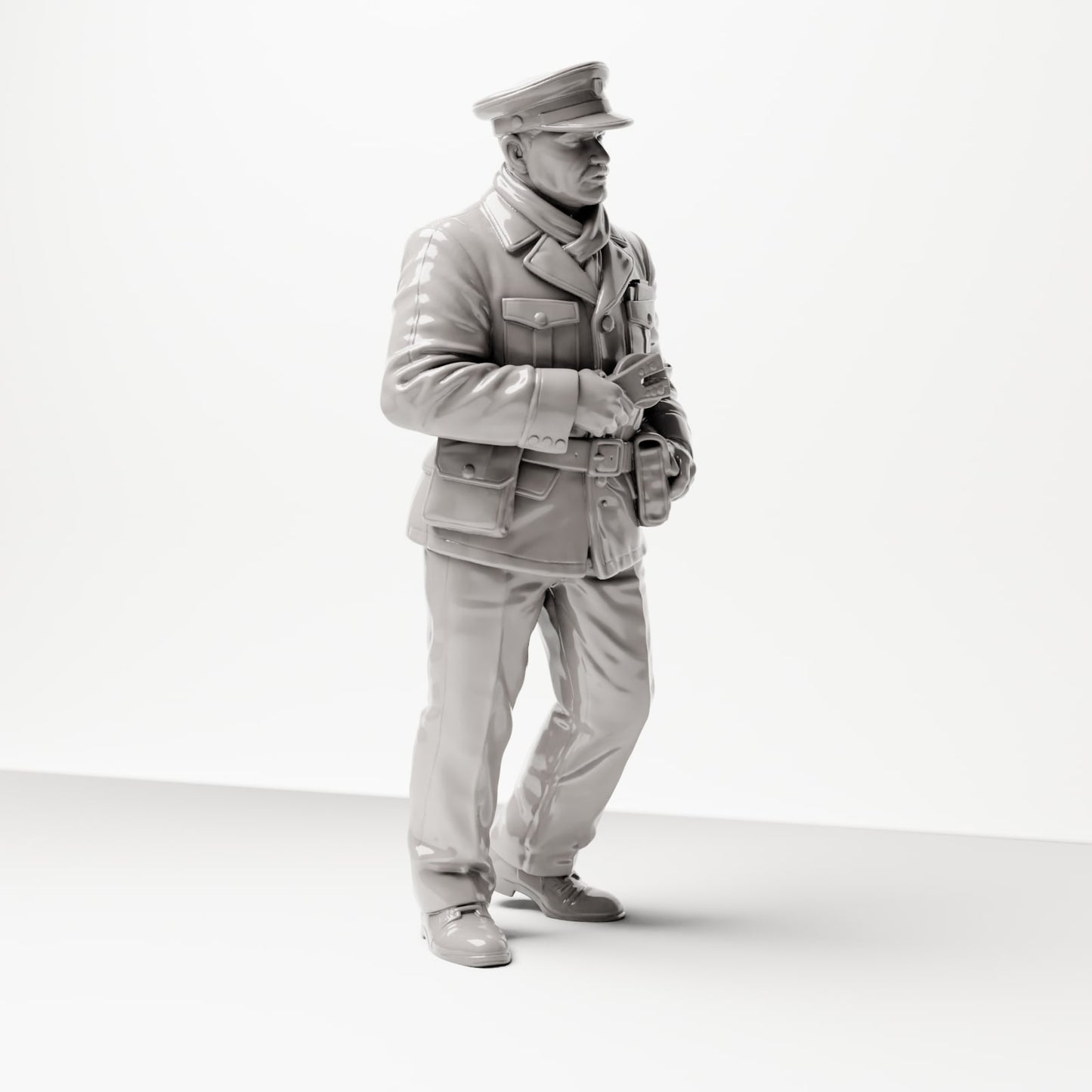 Model dioramy zdjęcie produktu 4: Historyczna figura dioramy: Konduktor / Kontroler biletów z dziurkaczem, lata 20. i 30. XX wieku (sc09)