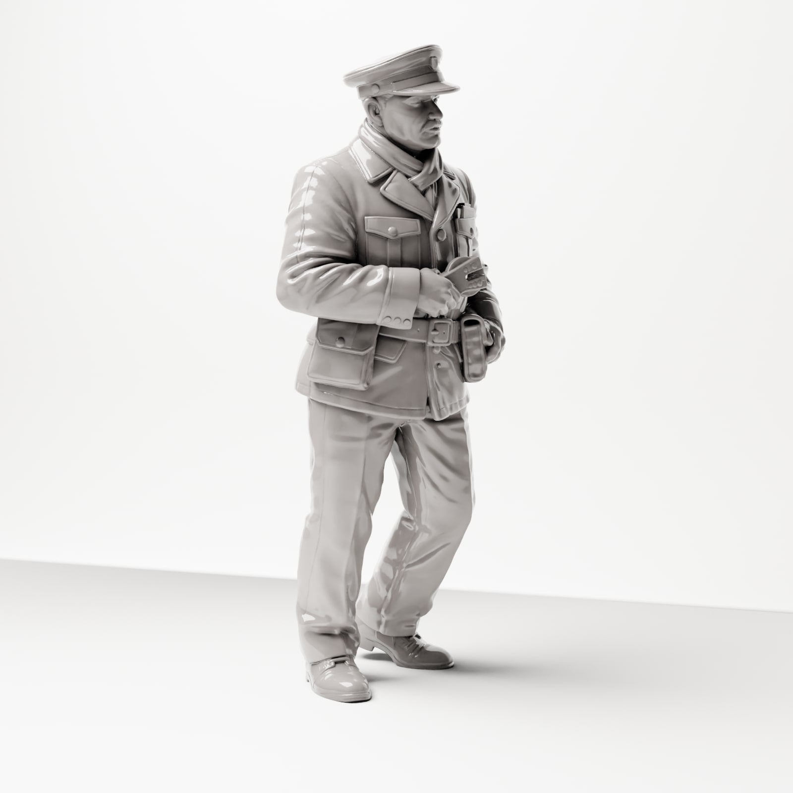 Model dioramy zdjęcie produktu 4: Historyczna figura dioramy: Konduktor / Kontroler biletów z dziurkaczem, lata 20. i 30. XX wieku (sc09)