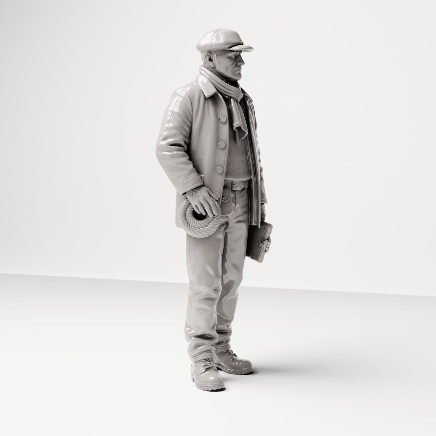 Produktová fotografie dioramatického modelu 4: Historická dioramatická figurka: Kai, předák s nakládacím seznamem, 20.-30. léta 20. století (sc14)