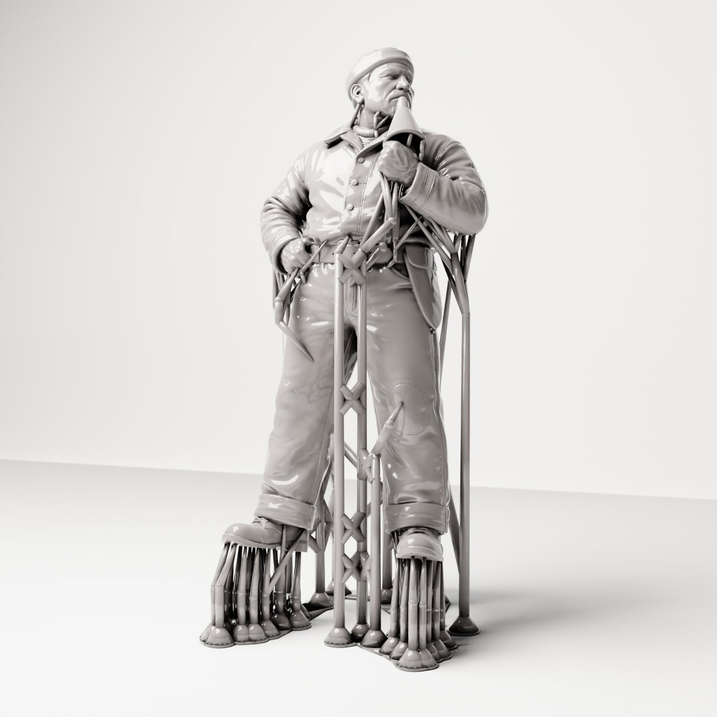 Produktová fotografie dioramatického modelu 5: Historická dioramatická figurka: lodník s megafonem z 20.-30. let 20. století (sc18)