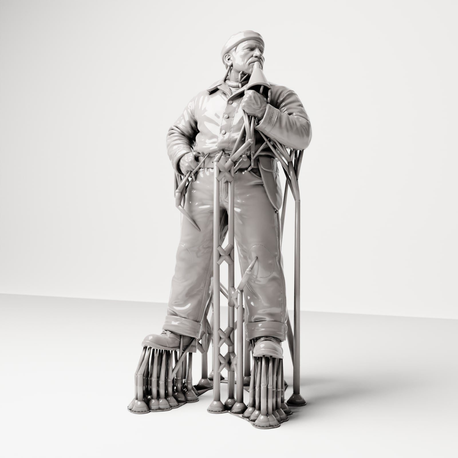 Produktová fotografie dioramatického modelu 5: Historická dioramatická figurka: lodník s megafonem z 20.-30. let 20. století (sc18)