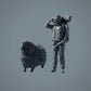 Figuras de Animais de Fazenda: Ovelha - Ovelha a Caminhar 2 (a025)