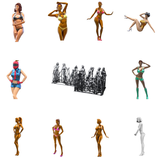 Produktové foto dioráma a modelářské miniatury: Set Boxenluder, 10 figur.