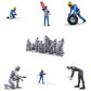 Foto do produto Diorama e Modelismo Miniatura: Conjunto Pit-Crew, 6 Figuras