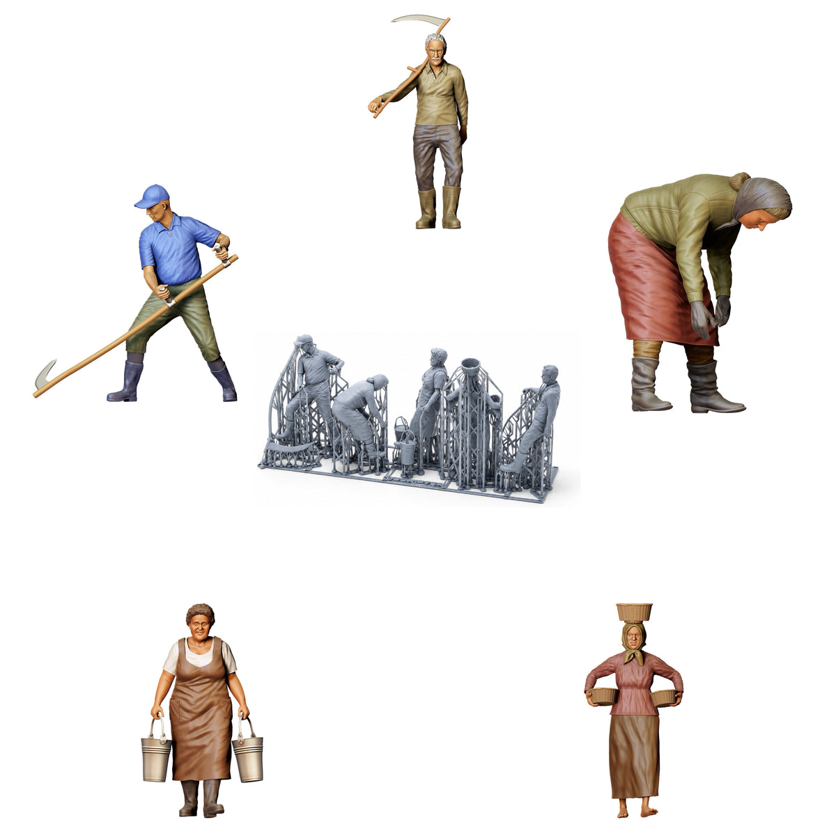Foto del prodotto diorama modellistico 0: Contadini e agricoltori - Set agricolo