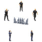 Diorama Figuren-Set: Klassisches Polizeiteam (Nr. S95) – STL-geprüfte Übersicht aller enthaltenen unbemalten Resinfiguren