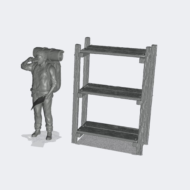 Produktfoto Miniatur Möbel, Einrichtung Diorama und Modellbau  0: Möbel und Inventar: Holzregal - Regal aus Holz