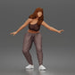Diorama Modellbau Produktfoto 0: Stehende Figur: Skaterin in Balancehaltung mit Crop-Top, Jogginghose & Sneakern (a171)