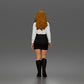 Diorama Modellbau Produktfoto 5: Stehende Figur: Frau mit Hemdbluse, Minirock & kniehohen Stiefeln (a197)