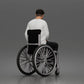 Diorama Modellbau Produktfoto 5: Sitzende Figur: Älterer Mann im Rollstuhl mit Freizeitkleidung (a202)