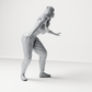 Diorama Modellbau Produktfoto 4: Stehende Figur: Skaterin in Balancehaltung mit Crop-Top, Jogginghose & Sneakern (a171)