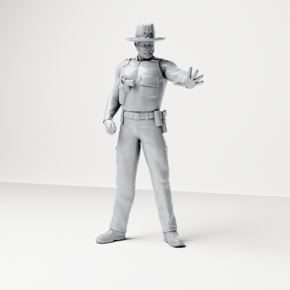 Diorama Modellbau Produktfoto 7: Stehende Figur: Sheriff mit Westernhut, Stiefeln & Ausrüstungsgürtel (a205)