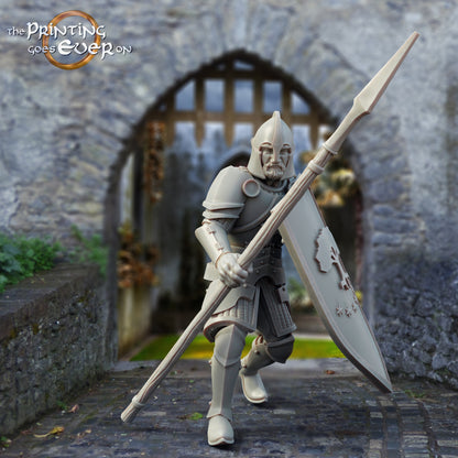 Foto del prodotto figura storica medievale scala 75mm The Printing Goes Ever On (TPGEO) 0: Figure di cavalieri medievali guerrieri con lancia A Guerrieri di Gonthan
