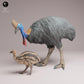 Fotografia do produto Tabletop 28mm Lord of the Print (LotP) 3: Figura de animal selvagem: casuar-de-elmo com cria (26_05_09)