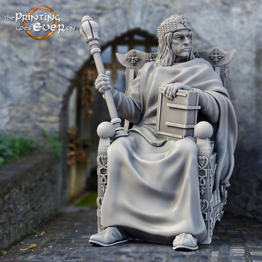 Produktfoto mittelalterliche historische Figur 75mm Scale The Printing Goes Ever On (TPGEO)  0: Mittelalterliche Ritter Figuren Herrscher mit Thron - 75mm Modelle - Mittelalterliche Stadt