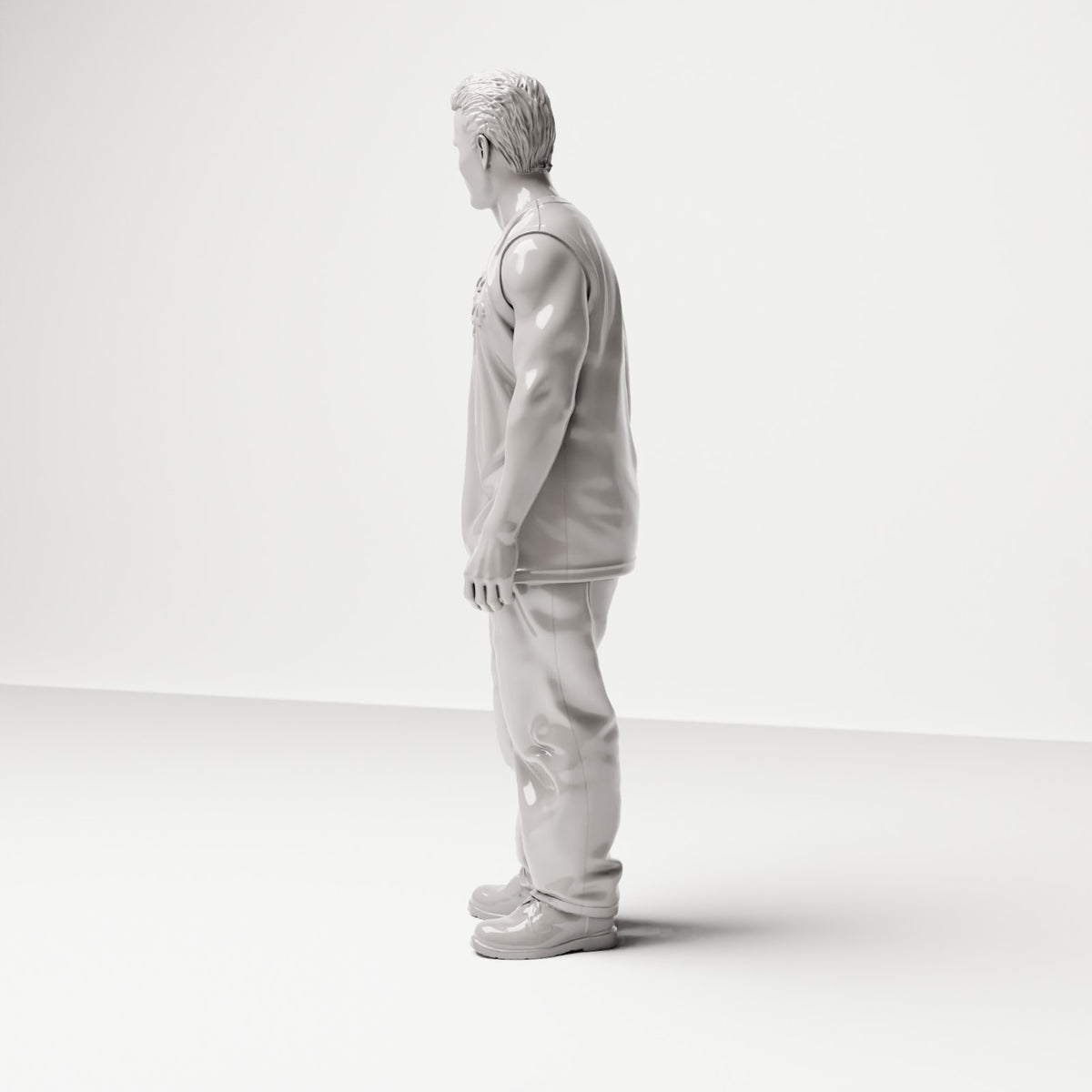 Stehende Figur: Mann mit ärmellosem Oberteil & Hose (Ref. Nr. 479) - vollständige Studioansicht 3