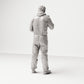 Stehende Figur: Autolackierer mit Schutzanzug, Atemschutz & Lackierpistole (Ref. Nr. 489) - vollständige Studioansicht 4