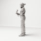 Stehende Figur: Mann in Latzhose mit Atemschutzmaske & Handgerät (Ref. Nr. 490) - vollständige Studioansicht 3