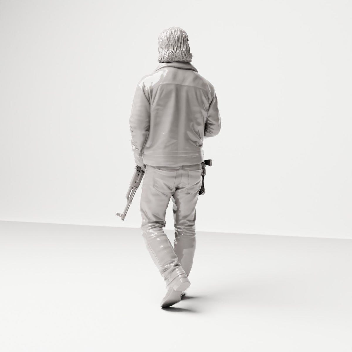 Stehende Figur: Mann mit Gewehr & Holster (Ref. Nr. 491) - vollständige Studioansicht 4