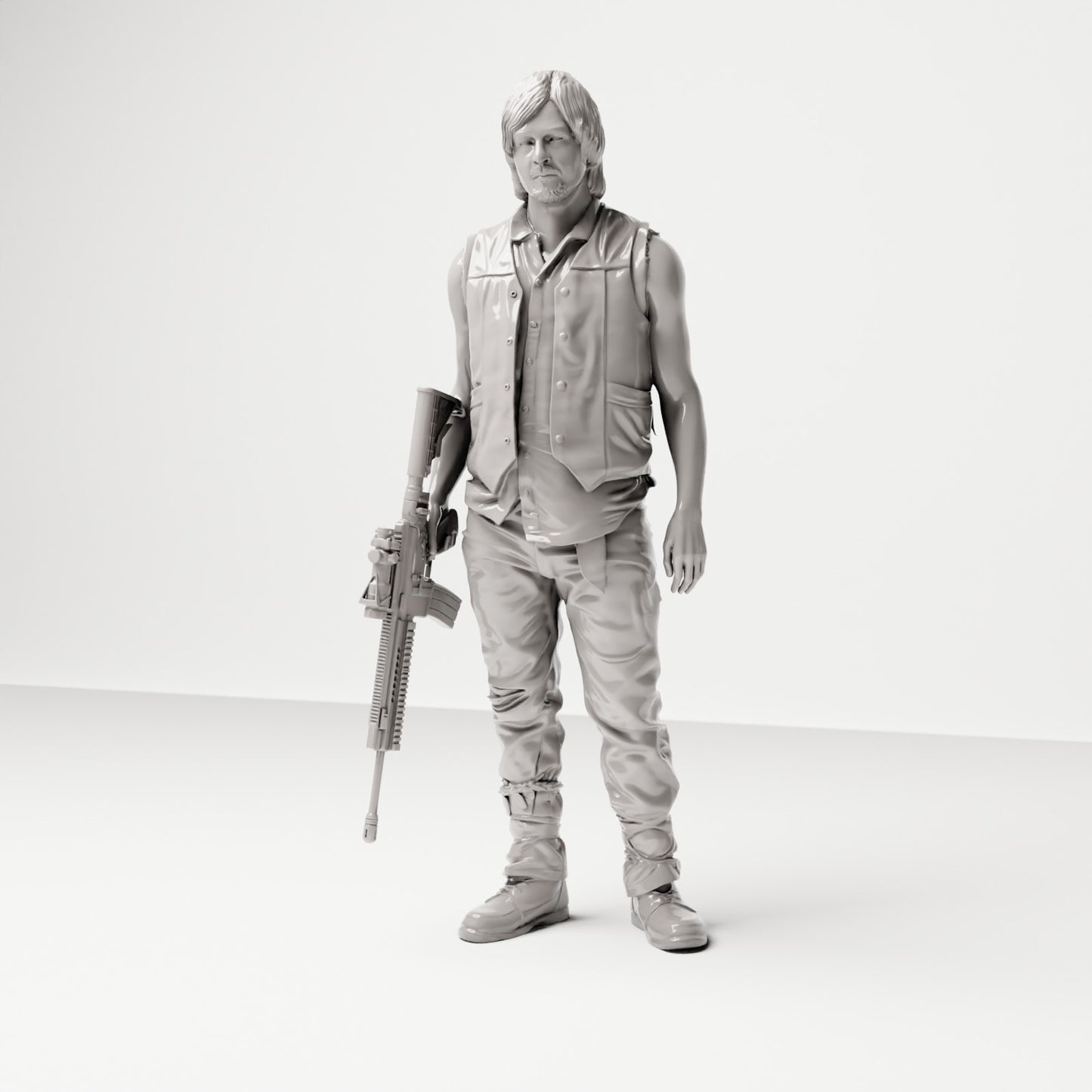 Stehende Figur: Mann mit ärmelloser Weste & Gewehr (Ref. Nr. 492) - Studioansicht 2
