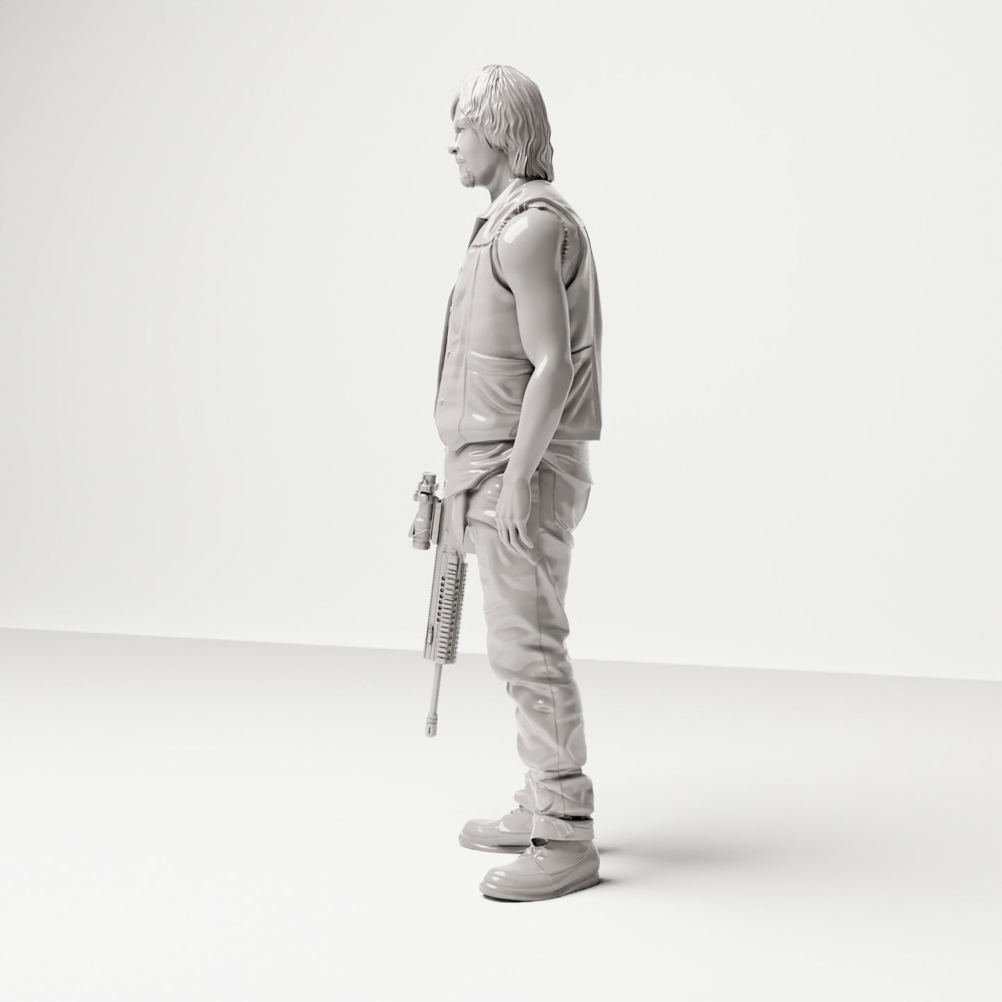 Stehende Figur: Mann mit ärmelloser Weste & Gewehr (Ref. Nr. 492) - Studioansicht 3